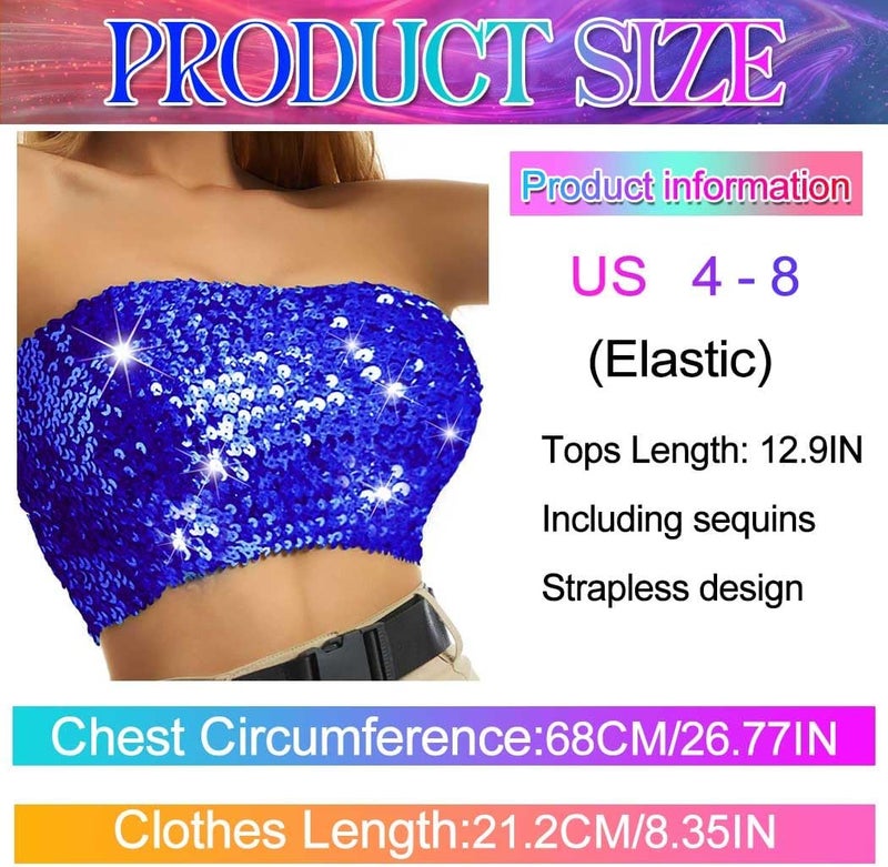 Nicute Sequin Tube Top Sparkly Crop Tops for Women - Image 5